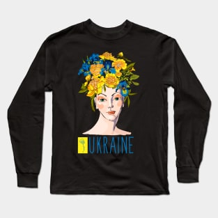 Woman symbol of Ukraine. Beautiful, prosperous country. Long Sleeve T-Shirt